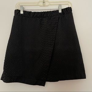 Topshop black croc skirt - size 8